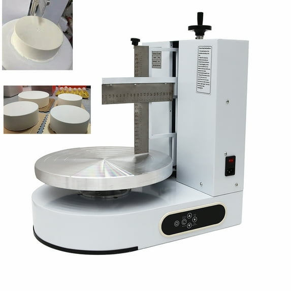 HayWHNKN Cake Decorating Coating Spreading Machine Turntable with Graduated Scraper for 4-12inch Cakes White