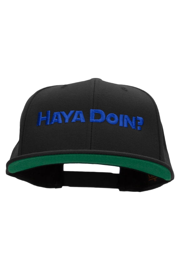 Haya Doin? Embroidered Wool Blend Prostyle Snapback - Black OSFM