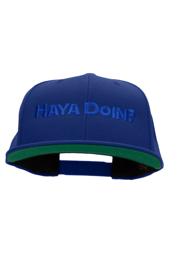 Haya Doin? Embroidered Wool Blend Prostyle Snapback - Royal OSFM