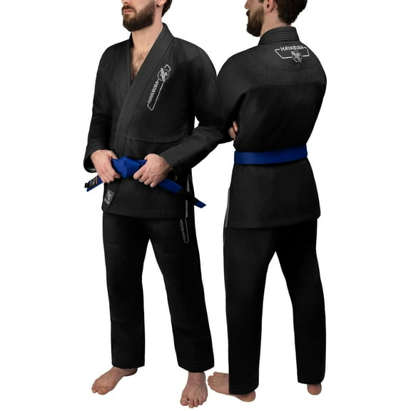 Hayabusa BJJ Gi - Essential Gold Weave Jiu Jitsu Gi for Men and Women, IBJJF Compliant - Black, A4