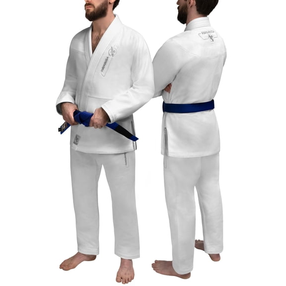 Hayabusa BJJ Gi - Essential Gold Weave Jiu Jitsu Gi for Men and Women, IBJJF Compliant - White, A5