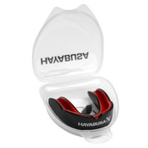 Hayabusa Combat Sports Mouth Guard Youth, Kids and Adult Sizes Comes With Case - Black/Red, Adult