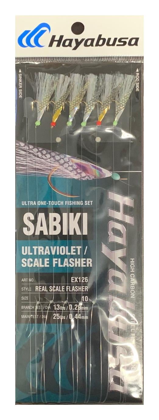 Hayabusa EX126-10 Real Scale Flasher Sabiki Size: 10, 6-Hooks Saltwater