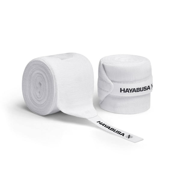 Hayabusa Gauze Boxing Hand Wraps for men and women starter thumb with loop hook & loop closure- White, 180 Inches