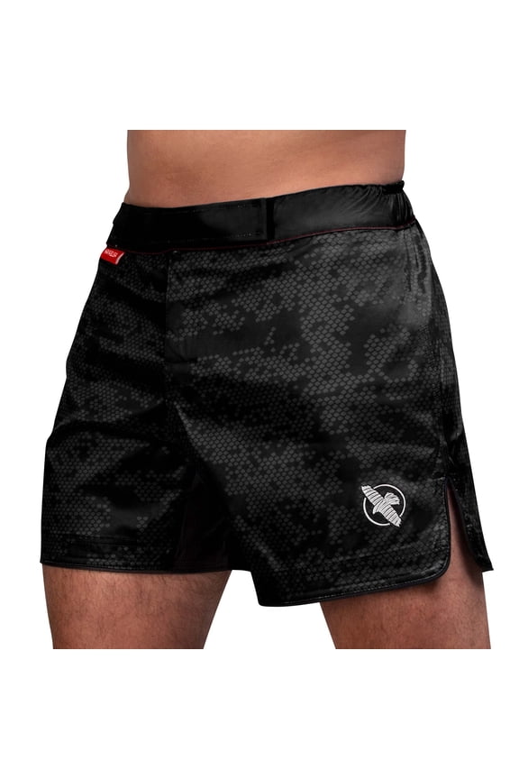 Hexagon Mid-Thigh Fight Short - Black, Large
