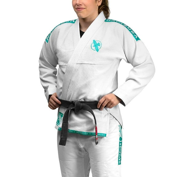 Hayabusa Lightweight Jiu Jitsu Gi - White/Teal, A4