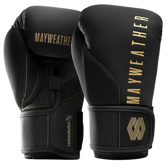 Hayabusa Mayweather Champ Boxing Gloves For Men and Women - Black/Gold, 10oz