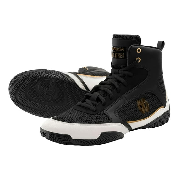 Hayabusa Mayweather Champ Boxing Shoes for Men & Women - Black/Gold, 4