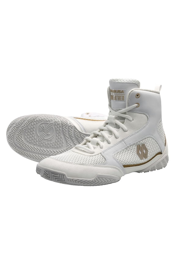 Mayweather Champ Boxing Shoes for Men & Women - White/Gold, 10
