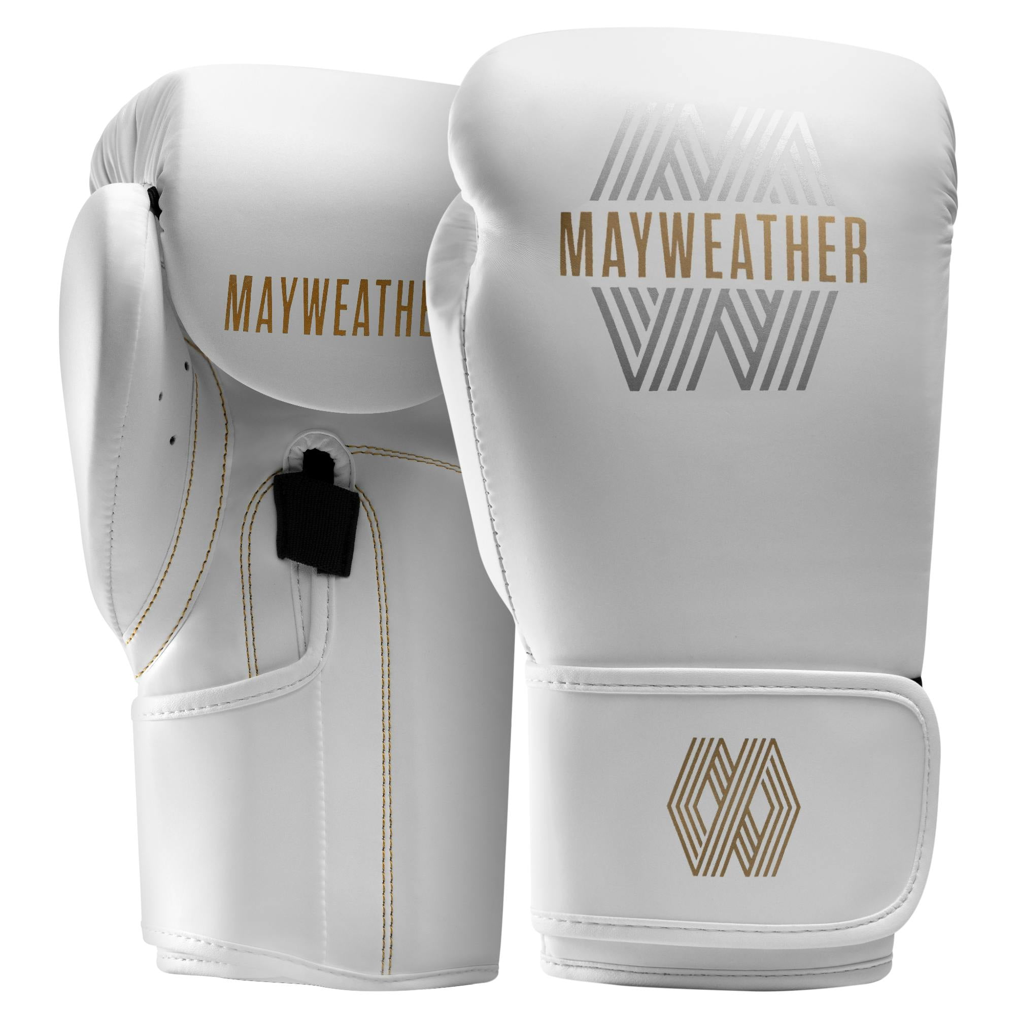 Hayabusa Mayweather Core Boxing Gloves For Men and Women - White/Gold, Small/Medium