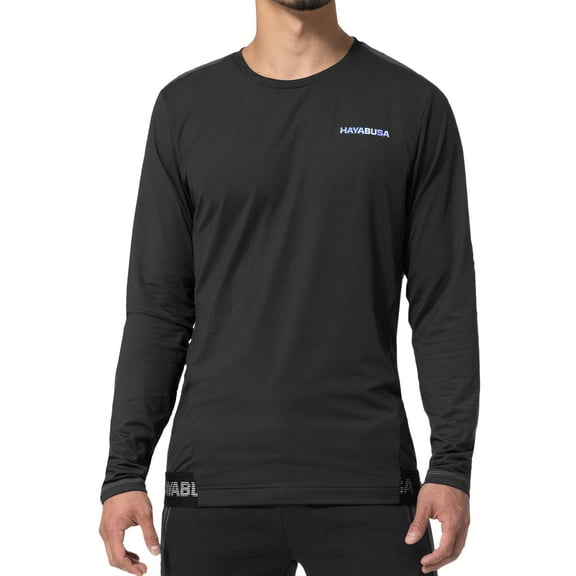 Hayabusa Men's Long Sleeve Training Shirt - Black, Medium