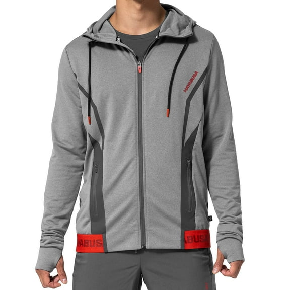 Hayabusa Men's Zip-Up Performance Hoodie - Dark Heather Grey, Medium