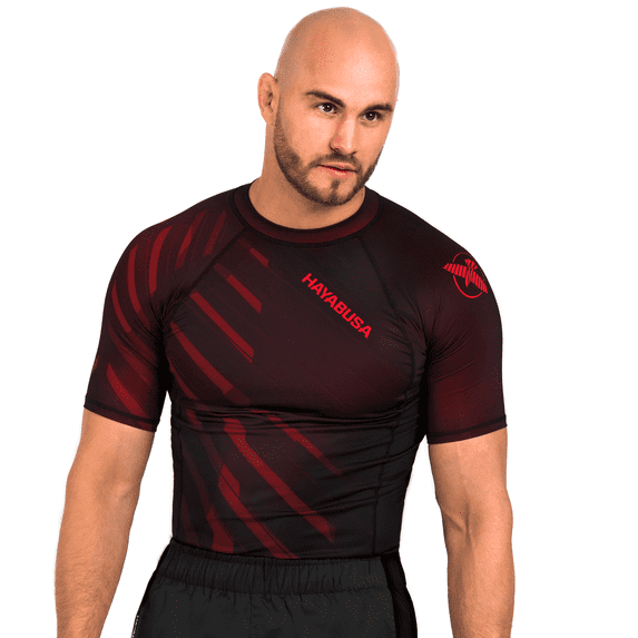 Hayabusa Metaru Shortsleeve Rashguard, Red Small
