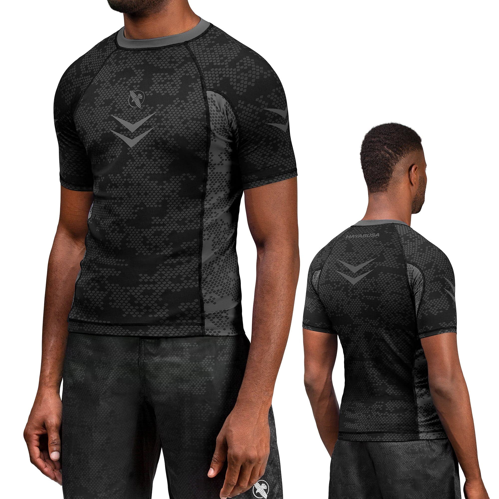 Hayabusa Ranked BJJ Rash Guards For Men Short Sleeve - Black, Medium ...