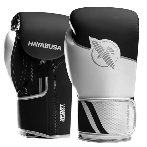 Sport Boxing Gloves - White/Silver, 16oz