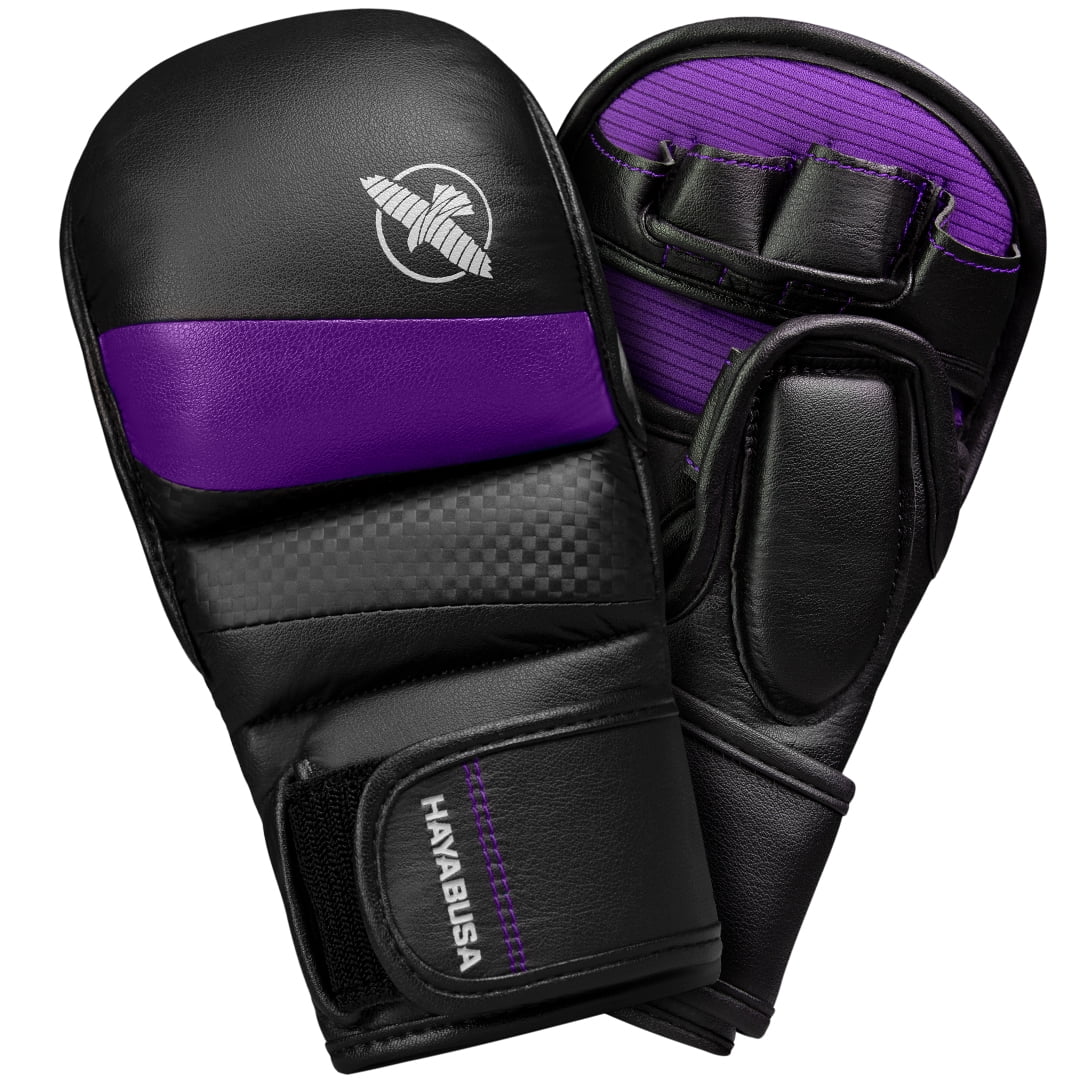 Hayabusa T3 7oz Hybrid Mixed Martial Arts Gloves, Black/Purple X