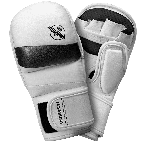 Hayabusa T3 7oz Hybrid Mixed Martial Arts Gloves, White/Grey Medium