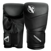Hayabusa T3 Boxing Bag Gloves for Men and Women, Open Thumb - Black, Large