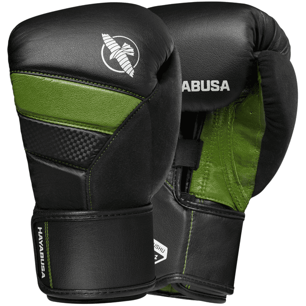 Hayabusa T3 Boxing Gloves, Black/Green 16oz