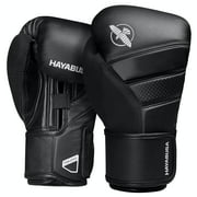 Hayabusa T3 Boxing Gloves for Men and Women Wrist and Knuckle Protection, Dual-X Hook and Loop Closure, Splinted Wrist Support, 5 Layer Foam Knuckle Padding - Black, 10 oz