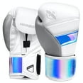 thumbnail image 1 of Hayabusa T3 Boxing Gloves for Men and Women Wrist and Knuckle Protection, Dual-X Hook and Loop Closure, Splinted Wrist Support, 5 Layer Foam Knuckle Padding - White/Iridescent, 12 oz, 1 of 6