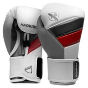 Hayabusa T3 Boxing Gloves for Men and Women Wrist and Knuckle Protection, Dual-X Hook and Loop Closure, Splinted Wrist Support, 5 Layer Foam Knuckle Padding - White/Red, 12oz