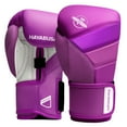thumbnail image 1 of Hayabusa T3 Boxing Gloves for Men and Women Wrist and Knuckle Protection, Dual-X Hook and Loop Closure, Splinted Wrist support, 5 layer foam Knuckle padding - Neon Purple, 12oz, 1 of 6