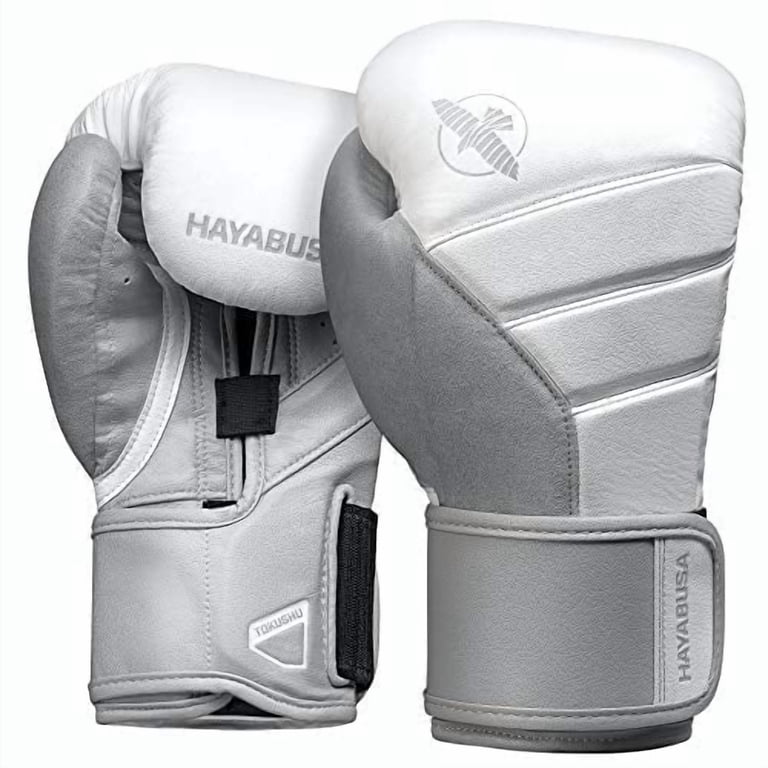 Hayabusa T3 Boxing Gloves for Men and Women - White/Grey, 16 oz