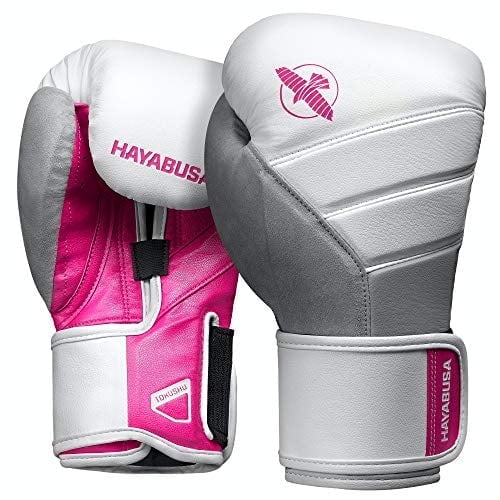 Hayabusa T3 Boxing Gloves for Men and Women - White/Pink, 14 oz