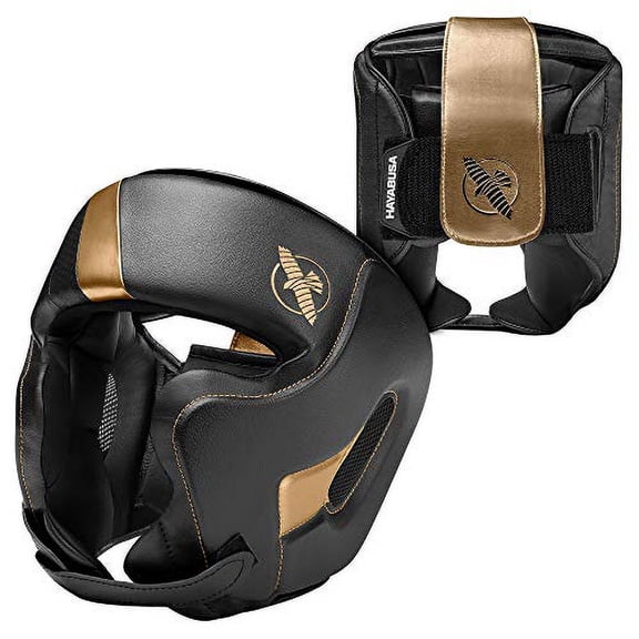 Hayabusa T3 Boxing Headgear Adjustable - Black/Gold, Large