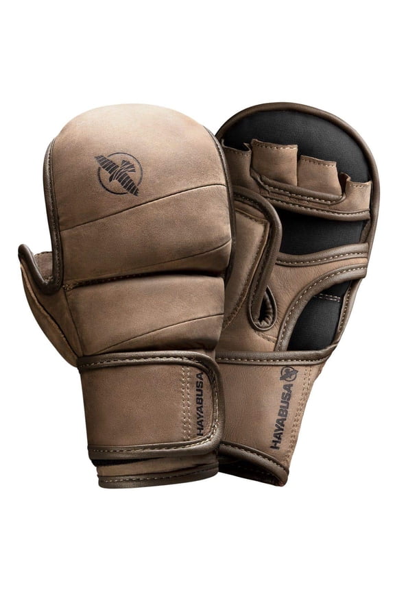 T3 LX Leather 7oz MMA Sparring Training Gloves Men & Women - Brown, Large
