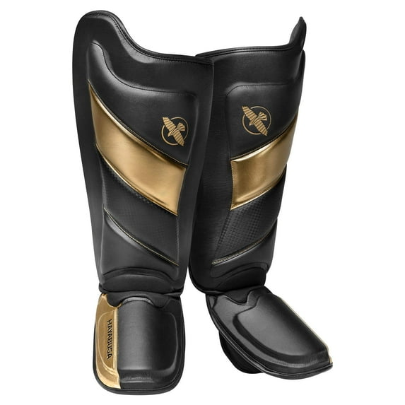Hayabusa T3 Striking Shinguards - Black/Gold, X-Large