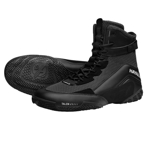 Hayabusa Talon Boxing Shoes for Men and Women Lace Up Lightweight Mid High Top - Black, 11