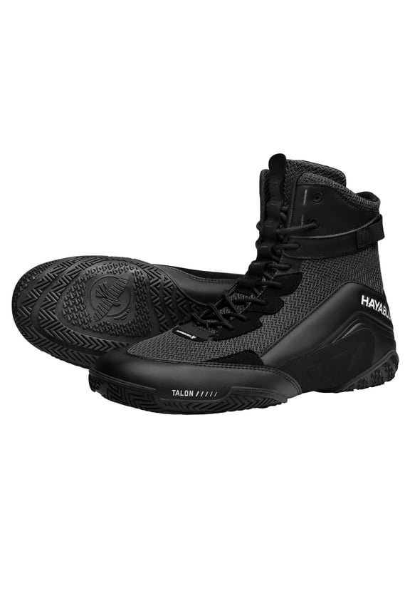 Talon Boxing Shoes for Men and Women Lace Up Lightweight Mid High Top - Black, 5