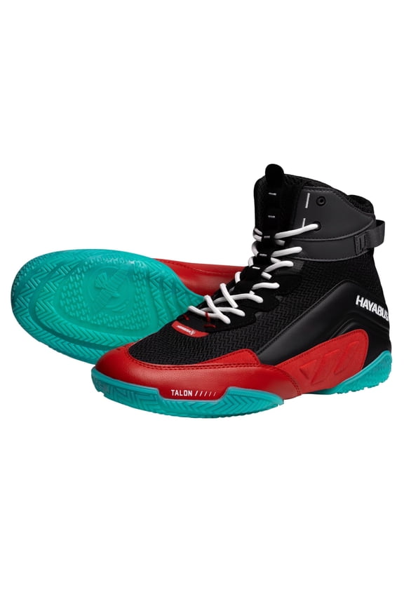Talon Boxing Shoes for Men and Women Lace Up Lightweight Mid High Top - Black/Red, 13