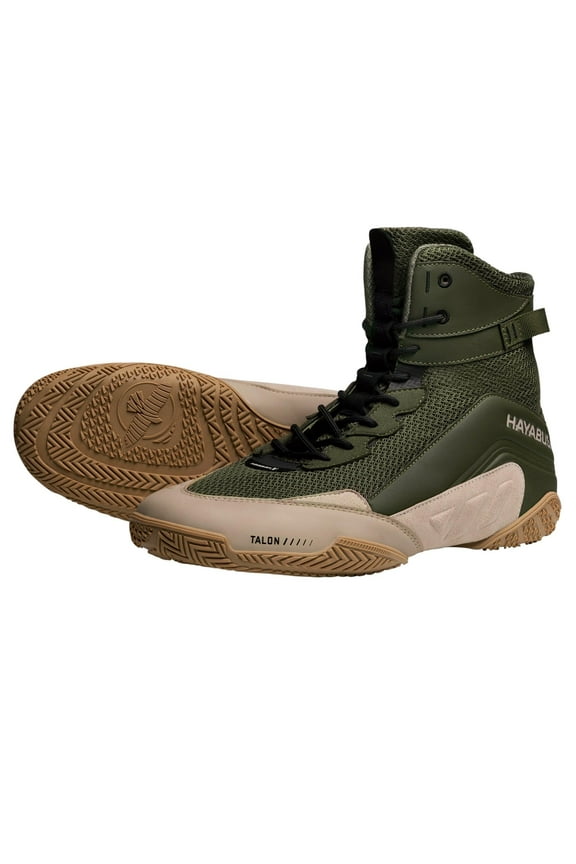 Talon Boxing Shoes for Men and Women Lace Up Lightweight Mid High Top - Tarmac/Sand, 10