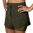 thumbnail image 1 of Hayabusa Women's Mid Rise Layered Shorts - Olive, Small, 1 of 6