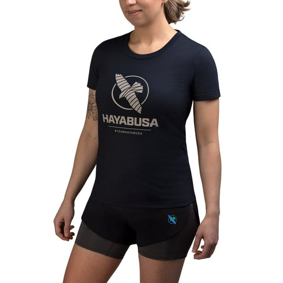Hayabusa Women's VIP T-Shirt - Logo Graphic, Cotton Blend, Athletic Cut - Midnight, X-Small