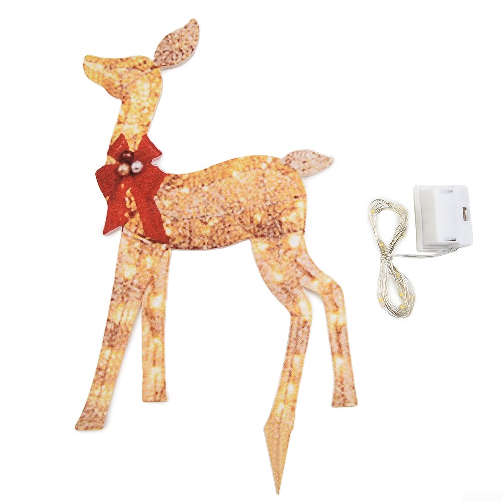 Hayafir Christmas Lights Reindeer Decorations Illuminated Deer With Red