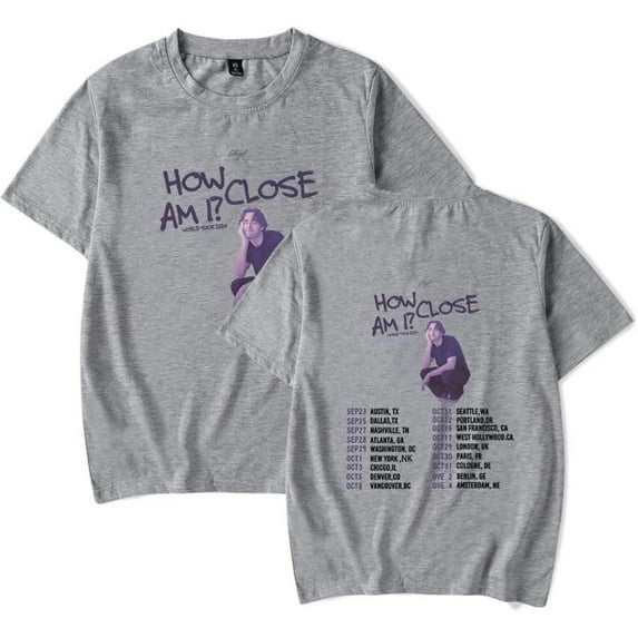 Hayd How Close Am I World Tour 2024 Merch Short Sleeve T-shirt Unisex Fashion Crew Neck Top