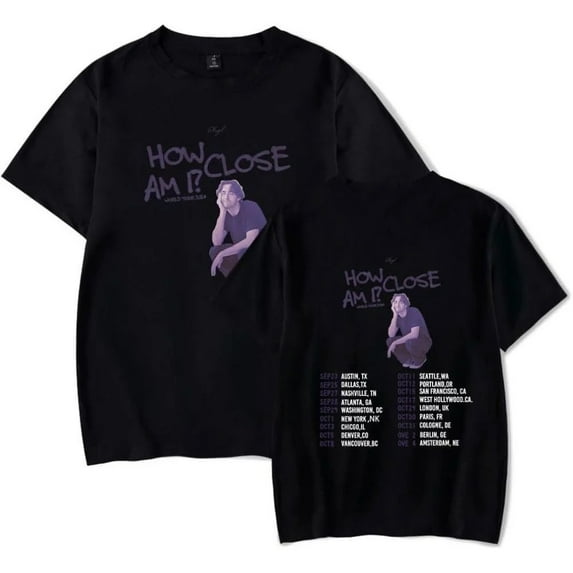 Hayd How Close Am I World Tour 2024 Merch Short Sleeve T-shirt Unisex Fashion Crew Neck Top
