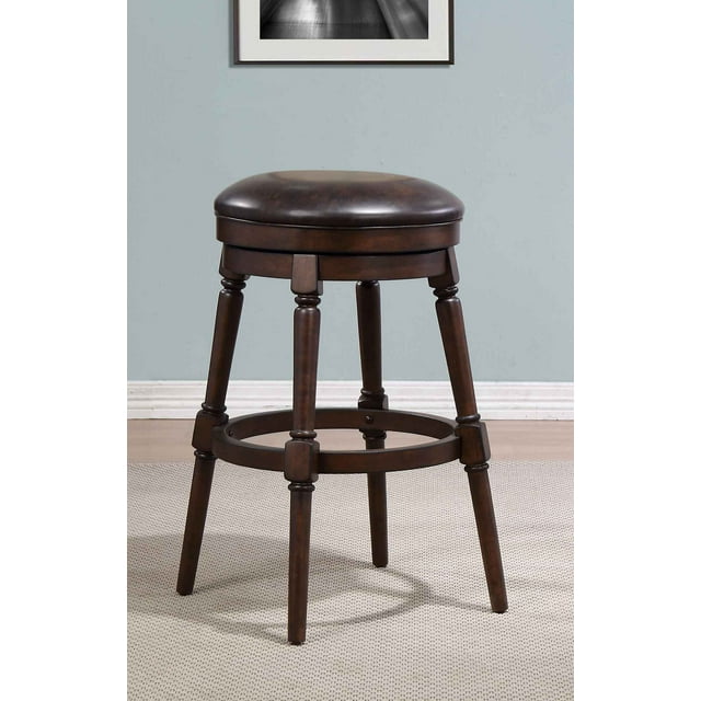 Hayden Bar Height Swivel Stool, Walnut - Walmart.com