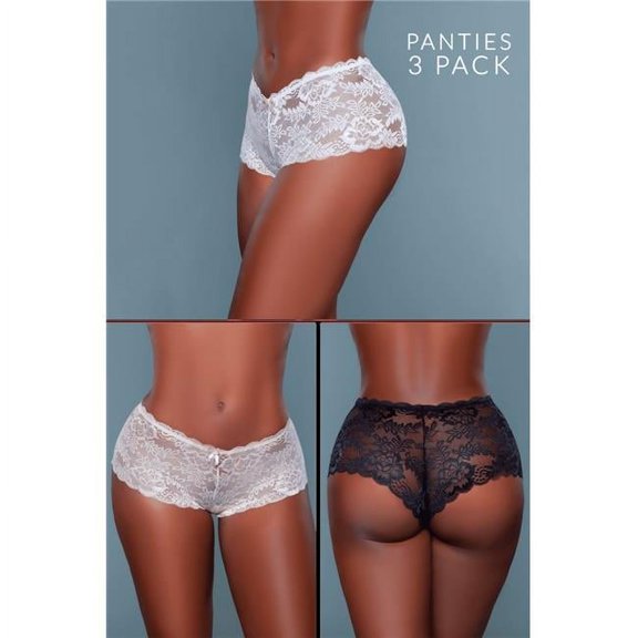 Hayden Boyshort Panties, Pink, Nude & Black - Small - Pack of 3