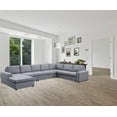 thumbnail image 1 of Hayden Collection: Luxurious Wood & Fabric Modular Sectional Sofa, 1 of 3