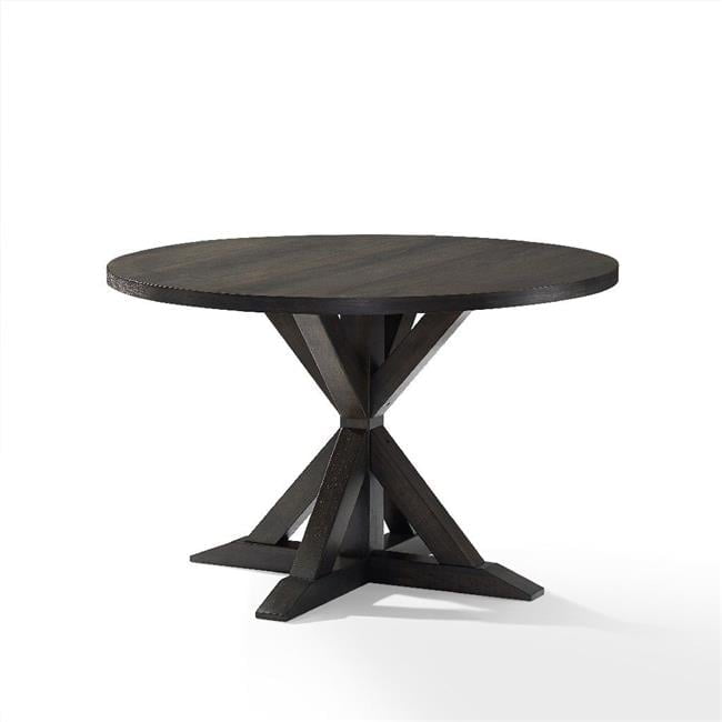 Dark Wood Round Rustic Farmhouse Dining Table