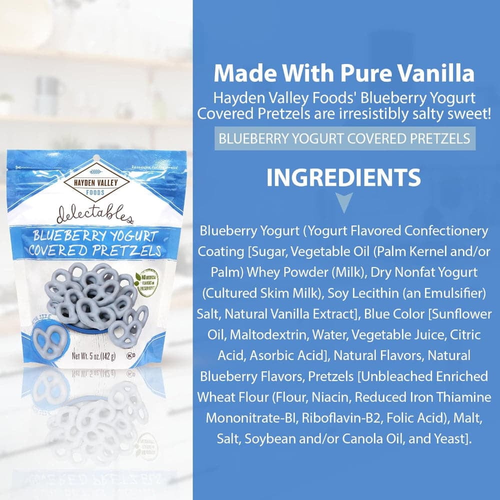 Hayden Valley Foods Blueberry Yogurt Covered Pretzels 5oz Resealable