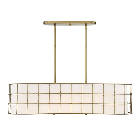 Hayden by Brian Thomas 5-Light Linear Chandelier in Warm Brass