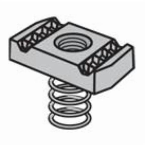 Haydon 1005296 Channel Nut for 0.25 in. H-Strut Channel - Regular Spring Design, Steel Construction, Silver-Galvanized