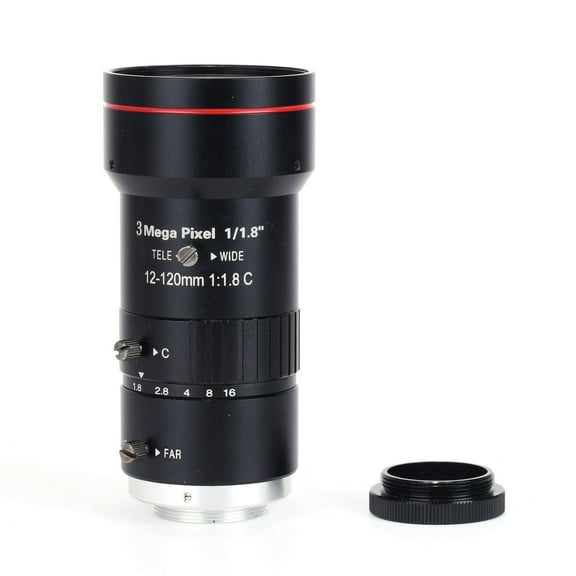 Hayear 12-120mm 3MP Manual Aperture Zoom Monitoring Lens C-Mount 1/1.8 Industrial Visual Lens