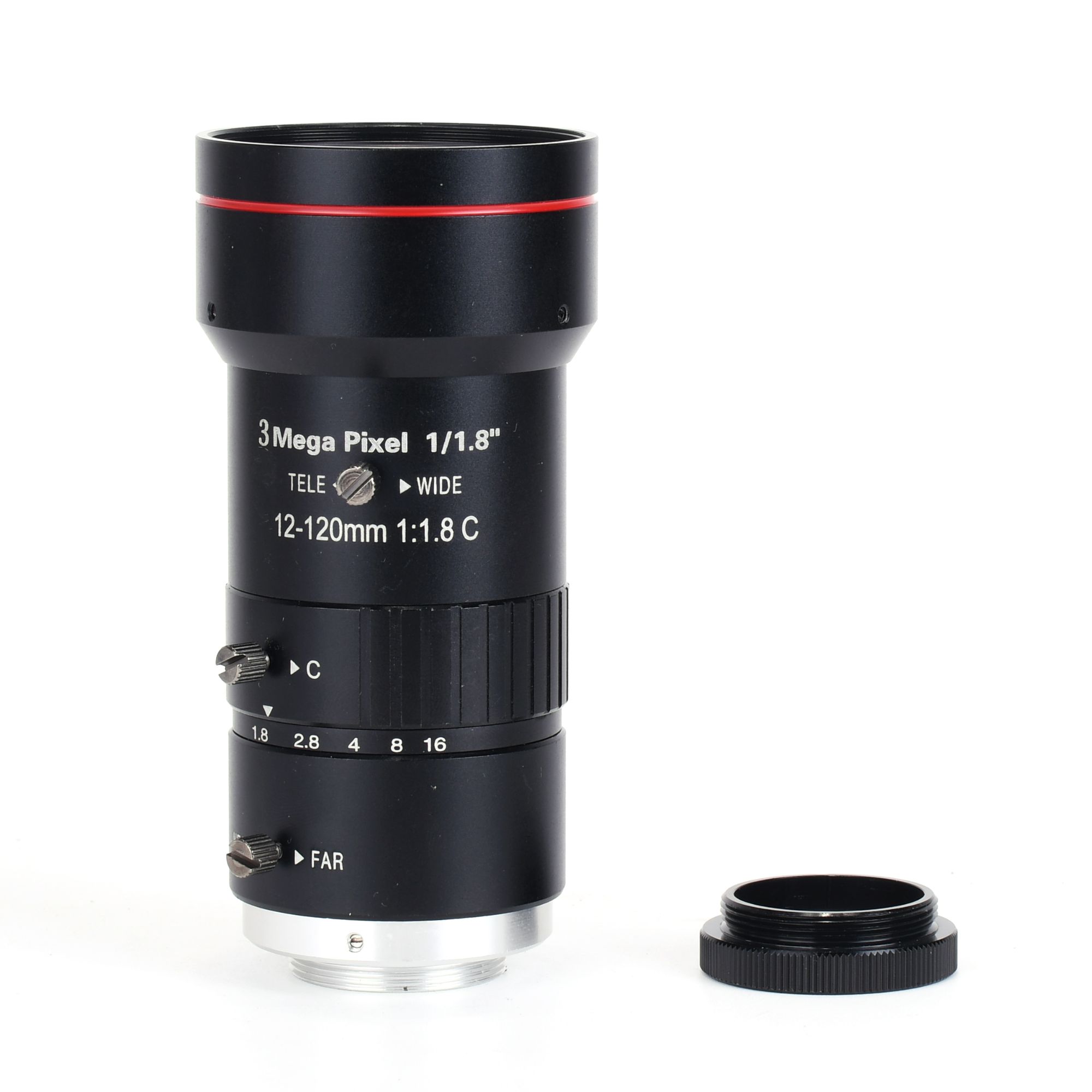 Hayear 12-120mm 3MP manual aperture zoom monitoring lens C-Mount 1/1.8 ...